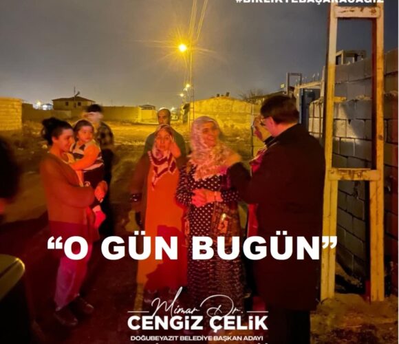 AK Parti Doğubayazıt Belediye Başkan adayı Mimar Dr. Cengiz Çelik, “O GÜN BUGÜN” diyerek sahada yaptığı seçim çalışmalarında; esnaf, kanaat 