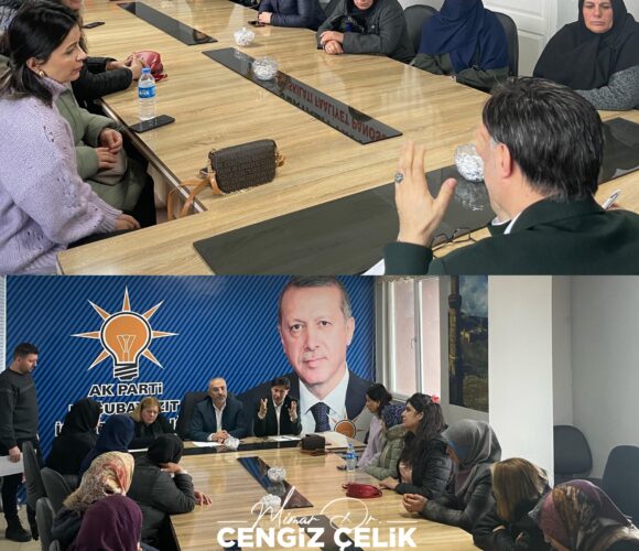 AK Parti Doğubayazıt Belediye Başkan adayı Cengiz Çelik, AK Parti İlçe Kadın Kollarının organize ettiği çalışma süreçleri ve planlama programında 
