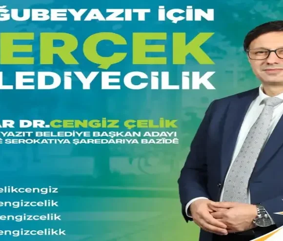 Doğubayazıt’ın merakla beklediği 31 Mart yerel seçimine sayılı günler kala, Belediye Başkan adayı Dr. Cengiz Çelik, halka seslendi. Detaylı bir 