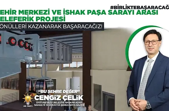 Hedeflediği ve yaptığı projelerle ilçe halkının takdirini toplayan AK Parti Doğubayazıt Belediye Başkan adayı Mimar Dr. Cengiz Çelik, her geçen 